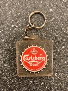 Vintage Carlsberg Beer Keychain - The Glorious Beer of Copenhagen - Rare! - Picture 1 of 3