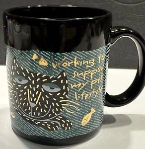 Hallmark TASSE Working to Support My Pets Lifestyle schwarze Katze Keramiktasse 12 Unzen - Bild 1 von 8