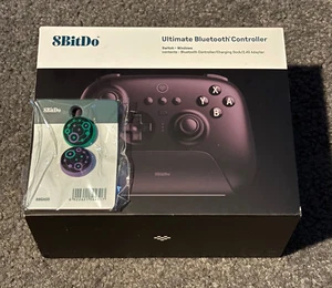 8BitDo Ultimate Bluetooth Controller Black w/ Charging Dock and Thumb Grip Caps - Picture 1 of 2