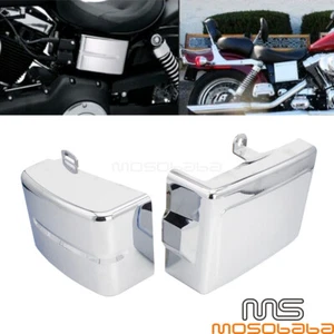Chrome ABS Side Battery Cover Panels For Harley Wide Glide FXDWG FXDB Dyna 06-17 - Bild 1 von 9