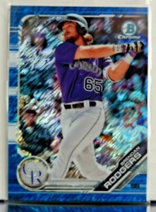 2019 BOWMAN CHROME BRENDAN RODGERS BLUE SHIMMER REFRACTOR /150 - Picture 1 of 2
