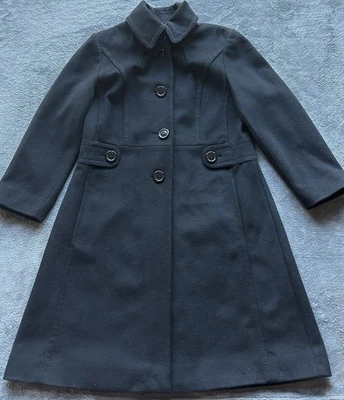 Forecaster Of Boston Wool Coat Ladies 10 Black Button Up Long Sleeve Elegant  - Image 1 of 4