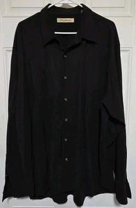 Tommy Bahama Hemd Langarm Herren Größe XXL 2XL Schwarz 100% Seide Knopfleiste - Bild 1 von 5