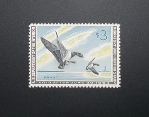 Estampilla de pato federal de US $3 #RW30 MNH EN MUY BUEN ESTADO con perfecto OG CV $100,00+ - Imagen 1 de 2