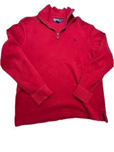 Polo Ralph Lauren Quarter Zip Pullover Size Medium RED 1980’s Tag Vintage - Picture 1 of 7