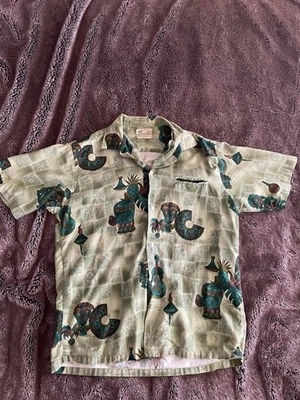 Vintage 70s Diamond Head Hawaiian/Aloha Green Shirt Size Medium/Large - Image 1 of 4