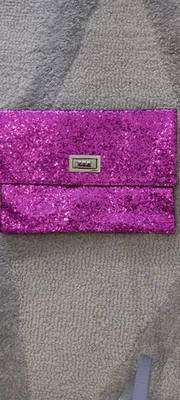 Mossimo TARGET LANTEJOULAS Rosa Quente Framboesa BOLSA ENVELOPE DE EMBREAGEM PLANA QUADRADA - Imagem 1 de 4