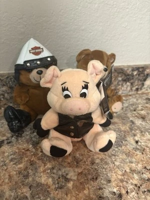 Lote De Juguetes De Peluche Osos De Peluche Bolsa De Frijoles De Colección Harley Davidson Motocicletas 3" Foto 1 de 4