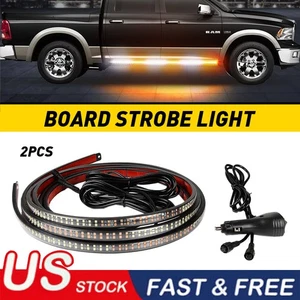 60/70" Amber White Emergency Truck Tailgate Strobe Lights Strip Tail Light Bar - Picture 1 of 14