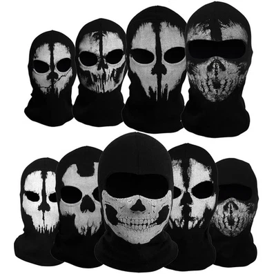 Tactical Ghost Mask Scary Skull Full Face Mask Ski Bike Hood Baclava Balaclava - Image 1 of 4