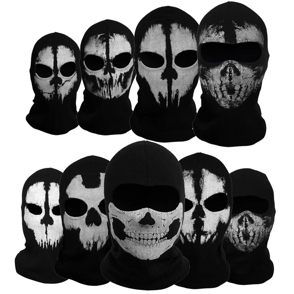 Tactical Ghost Mask Scary Skull Full Face Mask Ski Bike Hood Baclava Balaclava - Image 1 of 4
