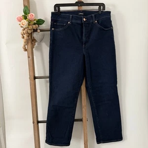Express gerade knöchelhohe dunkelblaue Jeans neu ohne Etikett Größe 12 Regular - Bild 1 von 9