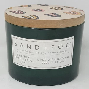 Sand + Nebel irdische Eukalyptus Minze Kerze mit natürlichen ätherischen Ölen 12 Oz - Bild 1 von 4