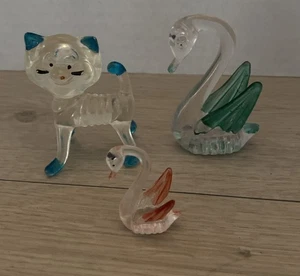 statuine animali plastica lucite acrilico vintage Snoopy, cigno gatto topo elefante - Foto 1 di 3
