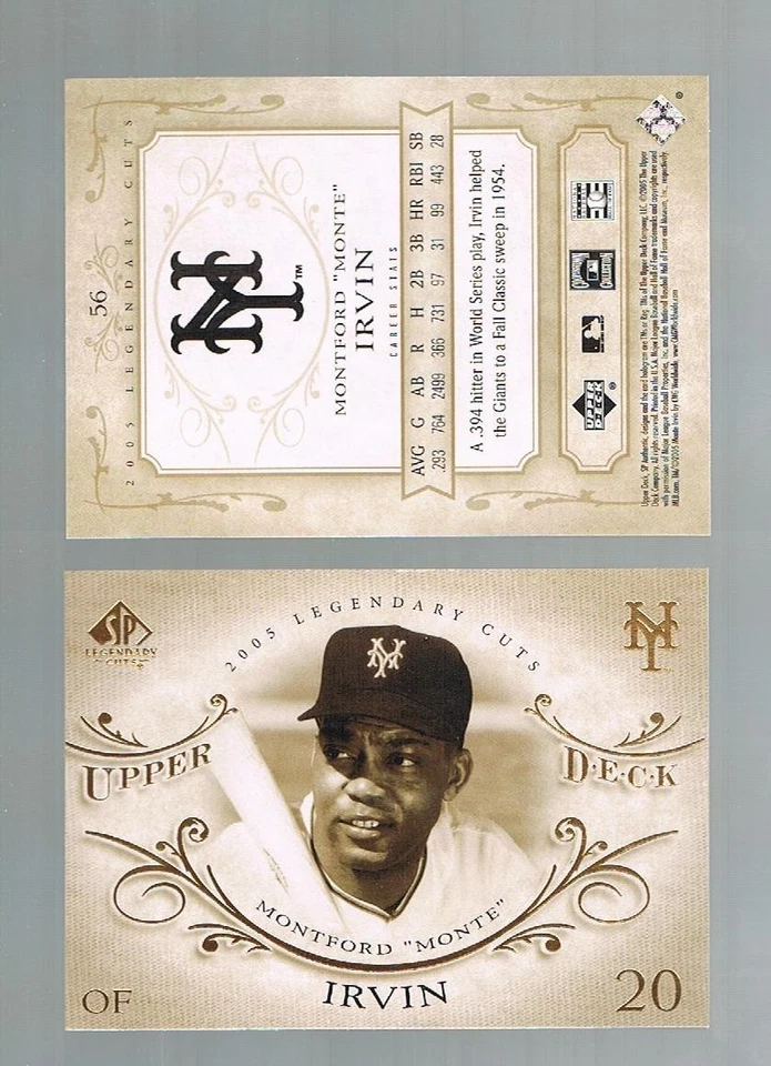2005 Upper Deck UD SP Legendary Cuts MONTE IRVIN #56 NY Giants  HOF Legend - Image 1 of 1