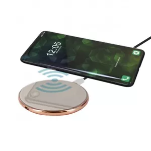 Cargador inalámbrico FAST CHARGE Muvit Qi 5W/7,5W/10W/15W espejo y dorado - Imagen 1 de 3
