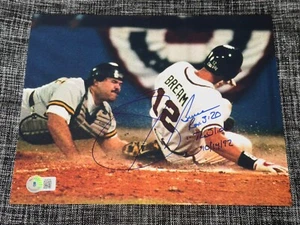 SID BREAM SIGNED AUTOGRAPH 8X10 PHOTO ATLANTA BRAVES THE SLIDE BECKETT BAS COA - Picture 1 of 1