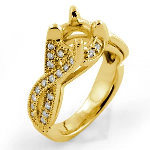 0,50 ct runder Diamant halbmontierter Verlobungsring Hochzeit F VS1 14 kt Gelbgold - Bild 1 von 2