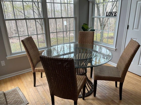 Drexel Heritage Circular Solid Wrought Iron Kitchen Dining Table Base Cover