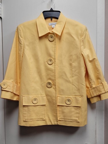 VETEMENTS Giacca donna Coldwa Creek carriera giallo canarino bottoni grandi taglia 10