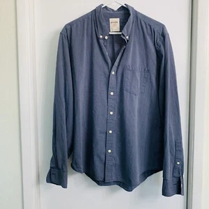 Fossil 54 Mens Shirt Pin Striped Western Long Sleeve XL Blue White Button Up - Picture 1 of 7