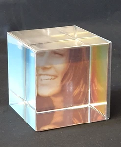 Umbra Ice Cube Frame Photo Frame - Stainless Backing 3 Photos Paperweight - Picture 1 of 9