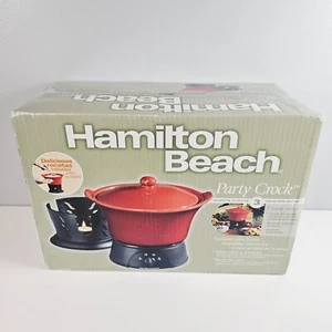 Hamilton Beach Party Crock Pot 1.5Qt Cast Iron Cookset Red New NIB - Picture 1 of 2