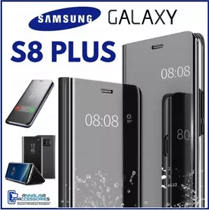 FUNDA LIBRO FLIP COVER CLEAR VIEW para SAMSUNG GALAXY S8 PLUS CARCASA NEGRA TAPA - Imagen 1 de 11