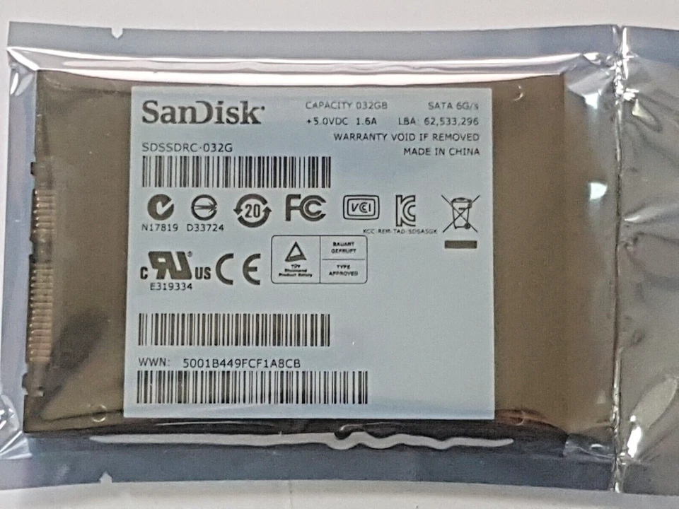 32 GB SATA III SanDisk Readycache SDSSDRC-1.1oz 2D-NAND MLC 2.5 " Hard Drive New - Image 1 of 1