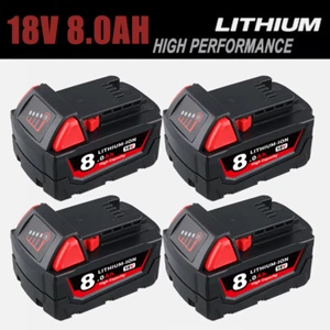 1-4pack Akku Für Milwaukee Für M18 M18B5 18V XC 12.0Ah 8.0 Ah Li-Ion 48-11-1860 - Bild 1 von 24