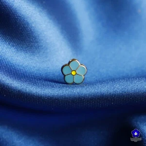 Freimaurer Brosche 7mm Freimaurerei blau - vergiss mich nicht - Bild 1 von 2