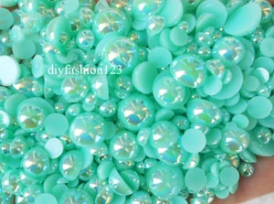 800 piezas cuentas de media imitación de perlas redondas de espalda plana AB hágalo usted mismo artesanía arte en uñas - Imagen 1 de 1