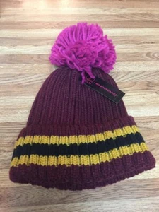 No Boundaries Knit Womens Winter Faux Fur Pom Cuffed Beanie Hat Stocking Cap NEW - Picture 1 of 2