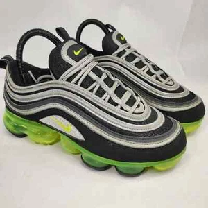 Nike Air Vapormax 97 Black Grey Neon Green Aq2657-002 Size Mens 5.5Y - Picture 1 of 10