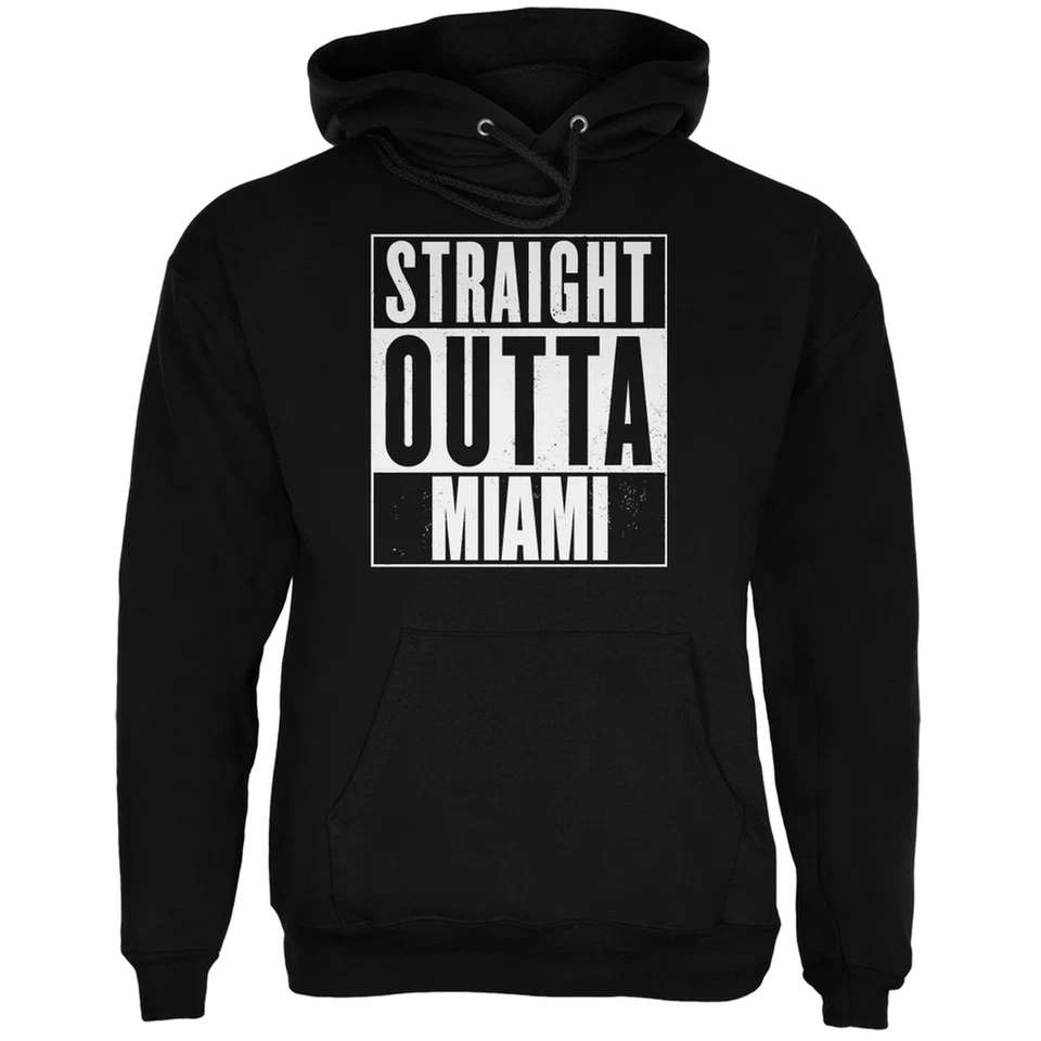 Sudadera con capucha negra Straight Outta Miami para adulto Foto 1 de 1