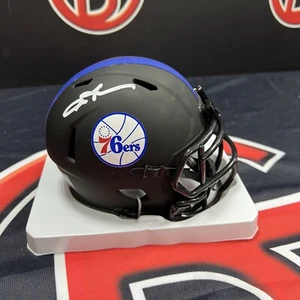 Allen Iverson Signed Philadelphia 76ers Football Mini Helmet Steiner Cx - Picture 1 of 4