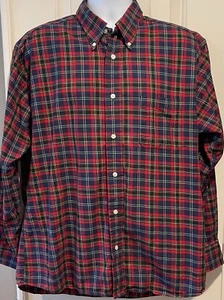Bills Khakis Red Blue Plaid Button Down Shirt - XL Classic Fit - Picture 1 of 2