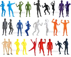 Adult Kids Tight Full Body Spandex Skin Unisex Catsuit Zentai Costumes - Picture 1 of 24