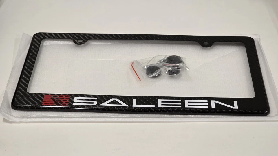 Marco de matrícula de fibra de carbono Saleen rojo 100 % real CF RACING Foto 1 de 4