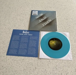 The Beatles Now & Then 7 Inch Blue Vinyl - Picture 1 of 7