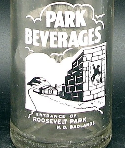 Park Beverages; Park Beverage Co.; Dickinson, N.D.; 2-color ACL soda pop bottle - Picture 1 of 3