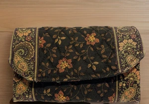 Vintage 90s Vera Bradley Teeny Paddy Walnut Black Wallet Clutch CrossbodyRETIRED - Bild 1 von 12