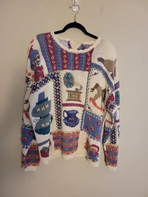 Suéter Pullover Tejido a Mano Vintage Islas del Norte Talla L Foto 1 de 4