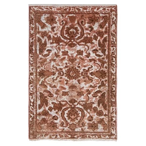 Tapis Oriental Vintage 130x80 Cm Fait Main Orange - Picture 1 of 12