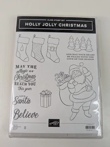 Juego de estampillas adhesivas Stampin Up HOLLY JOLLY CHRISTMAS #150471 medias de Santa NUEVO - Imagen 1 de 7