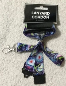 Purple Flower Garden Child Teacher Lanyard ID Badge School Keychain BNWT #DT - Picture 1 of 3
