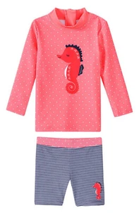 Mädchen Badeanzug mit UV Sonnenschutz 60 Schwimmshirt Badehose Schwimmanzug Set - Bild 1 von 3