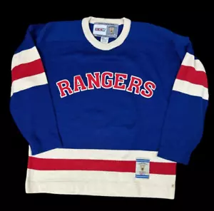 NHL VINTAGE NEW YORK RANGERS CCM MAGLIA HOCKEY UOMO TAGLIA L *RARA* JB - Foto 1 di 4