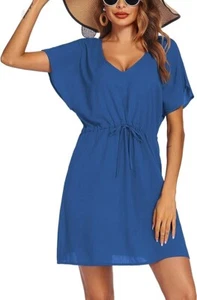 Ekouaer Women's Cover Up Short Sleeve Beachwear Loose V-Neck Tunic Top Size XXL - Picture 1 of 4
