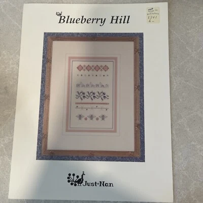 JUST NAN cross stitch pattern only BLUEBERRY HILL sampler #JN023 - Image 1 of 3